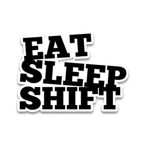 eat sleep Bumper Sticker waterproof vinyl decal for laptop, bike, car & bottle