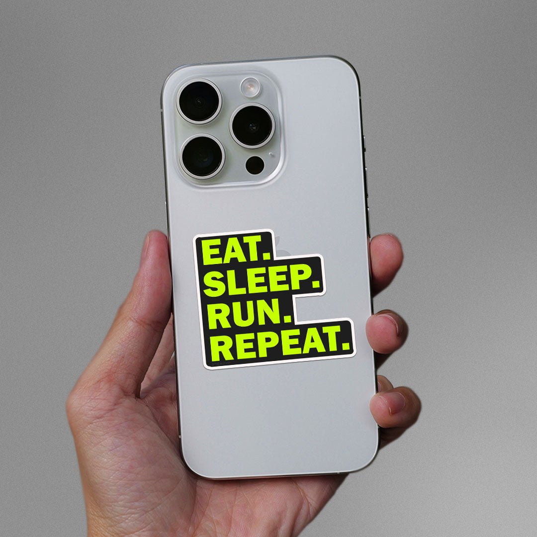 Eat Sleep Run Repeat Sticker waterproof vinyl decal for laptop, bike, car & bottle