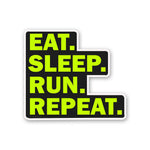 Eat Sleep Run Repeat Sticker waterproof vinyl decal for laptop, bike, car & bottle