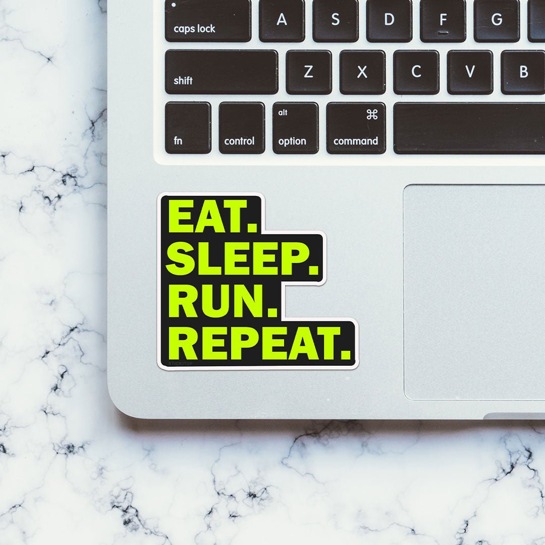 Eat Sleep Run Repeat Sticker waterproof vinyl decal for laptop, bike, car & bottle