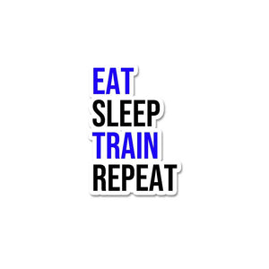 Eat Sleep Train Repeat Sticker waterproof vinyl decal for laptop, bike, car & bottle