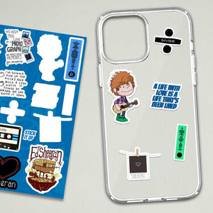 ED SHEERAN mini sticker sheet waterproof vinyl decal for laptop, bike, car & bottle