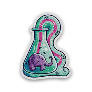 Elephant Toothpaste Glitter Sticker waterproof vinyl decal for laptop, bike, car & bottle