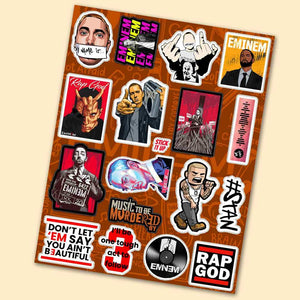 Eminem mini sticker sheet waterproof vinyl decal for laptop, bike, car & bottle