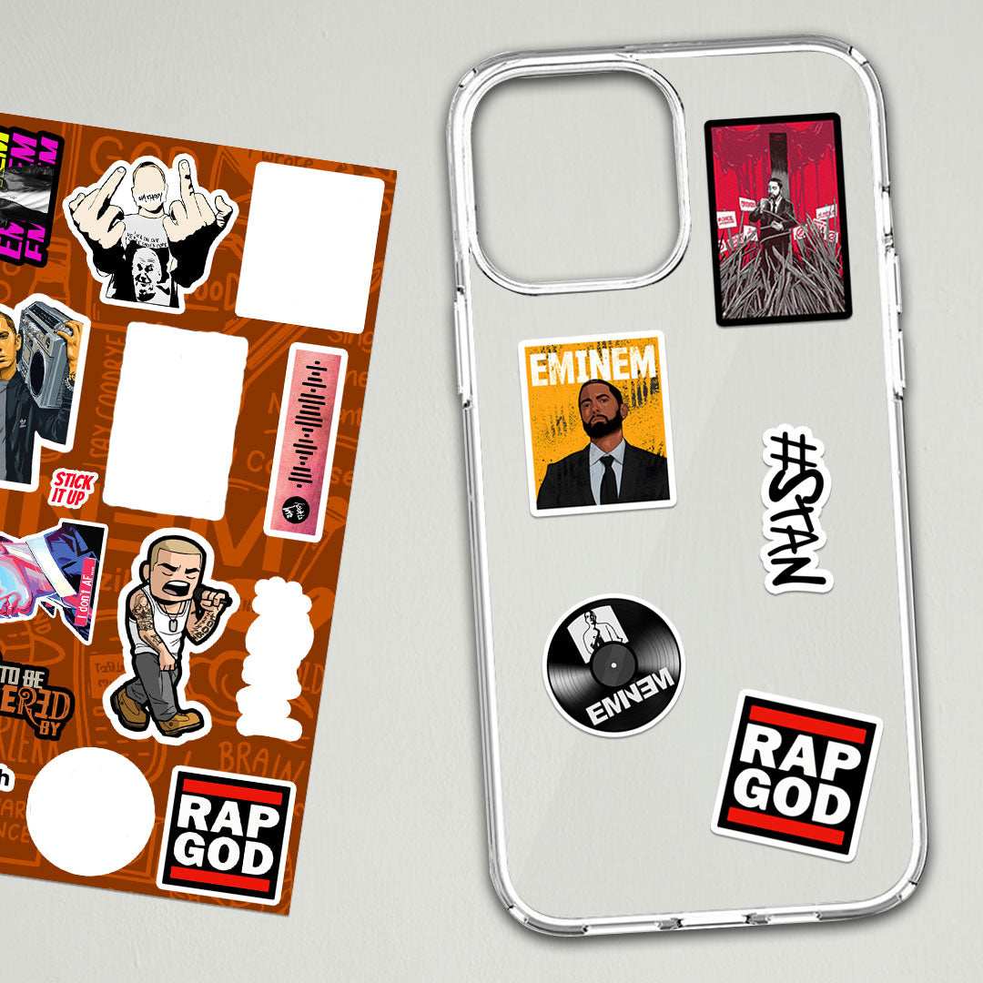 Eminem mini sticker sheet waterproof vinyl decal for laptop, bike, car & bottle