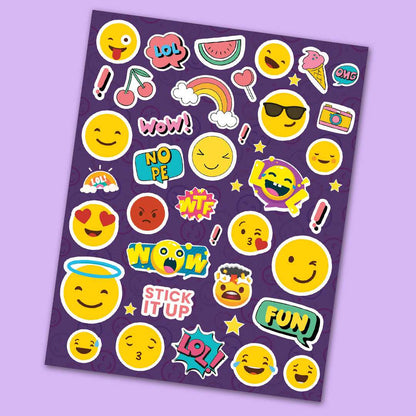 Emojies Mini Stickers Sheet waterproof vinyl decal for laptop, bike, car & bottle