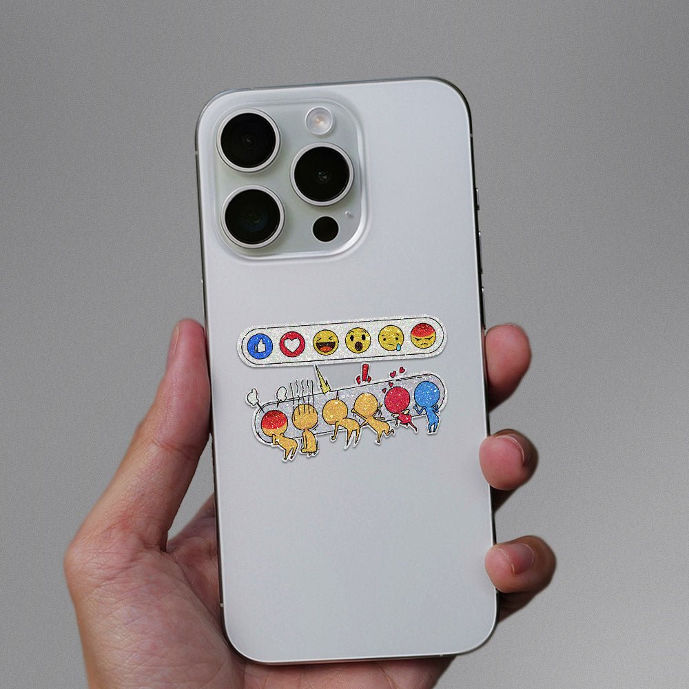 Emojis Sticker Glitter Sticker waterproof vinyl decal for laptop, bike, car & bottle