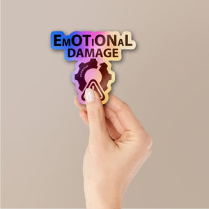 Emotional Damage Holographic Stickers waterproof vinyl decal for laptop, bike, car & bottle
