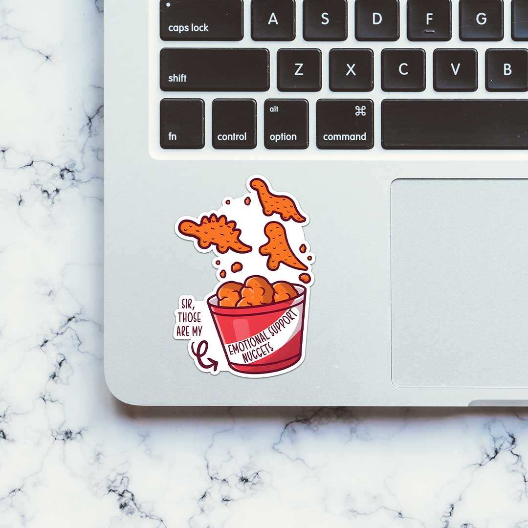 Emotional Support Nuggets Sticker waterproof vinyl decal for laptop, bike, car & bottle