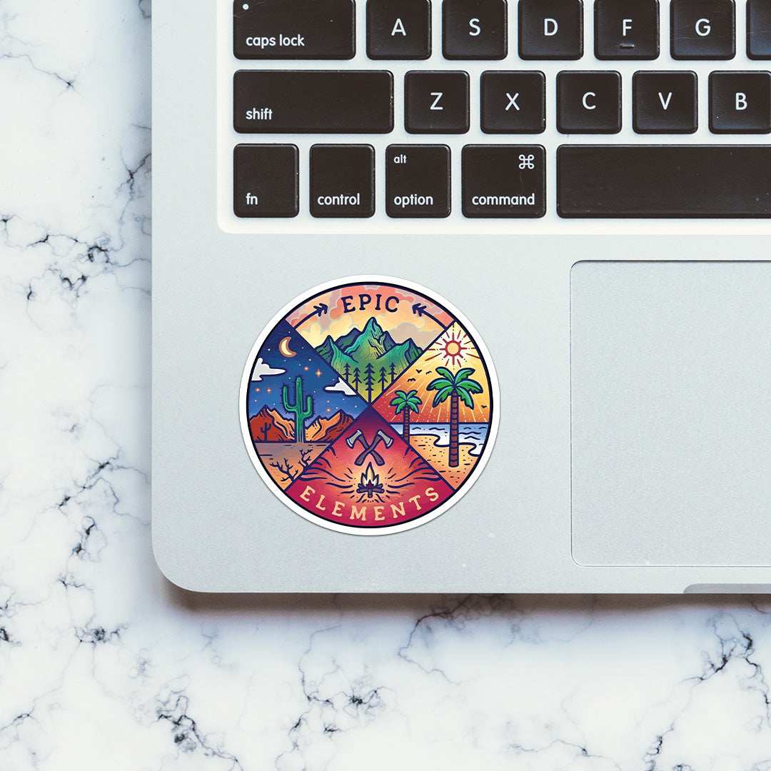Epic Elements Sticker waterproof vinyl decal for laptop, bike, car & bottle