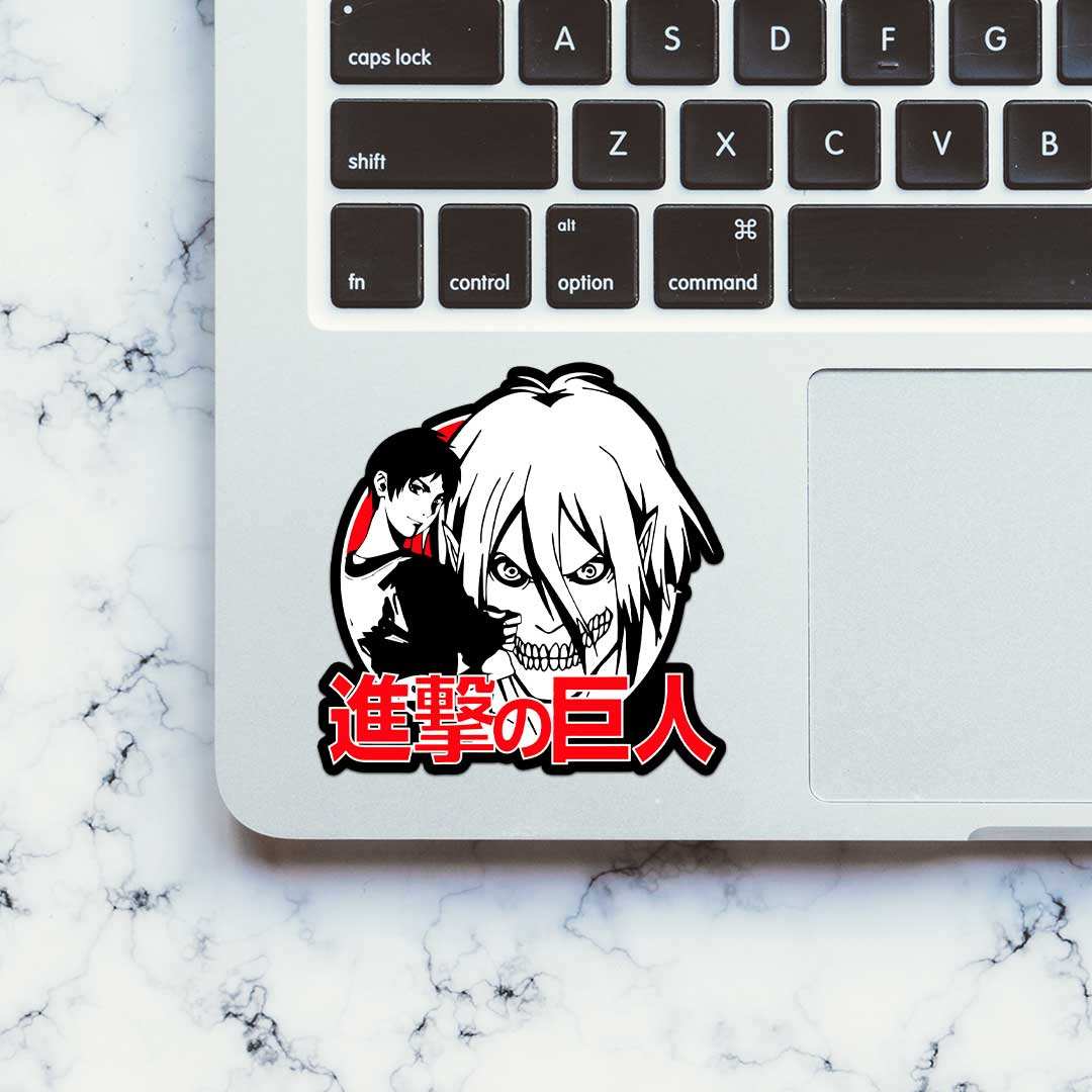Eren Attack On Titan Sticker waterproof vinyl decal for laptop, bike, car & bottle