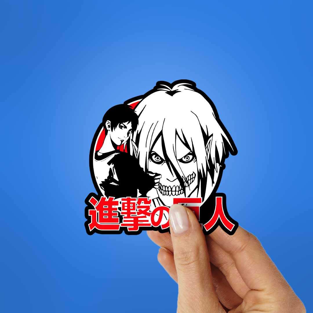 Eren Attack On Titan Sticker waterproof vinyl decal for laptop, bike, car & bottle