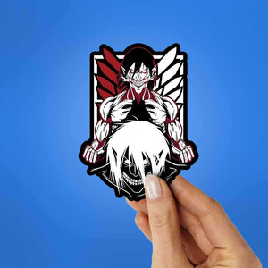 Eren Yeager Sticker waterproof vinyl decal for laptop, bike, car & bottle