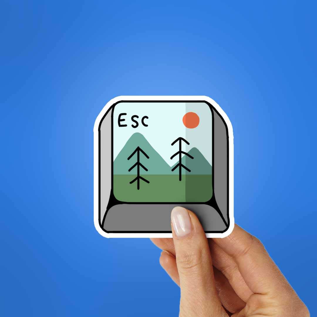 Esc 1.0 Sticker waterproof vinyl decal for laptop, bike, car & bottle