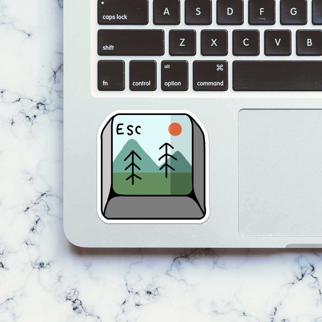 Esc 1.0 Sticker waterproof vinyl decal for laptop, bike, car & bottle