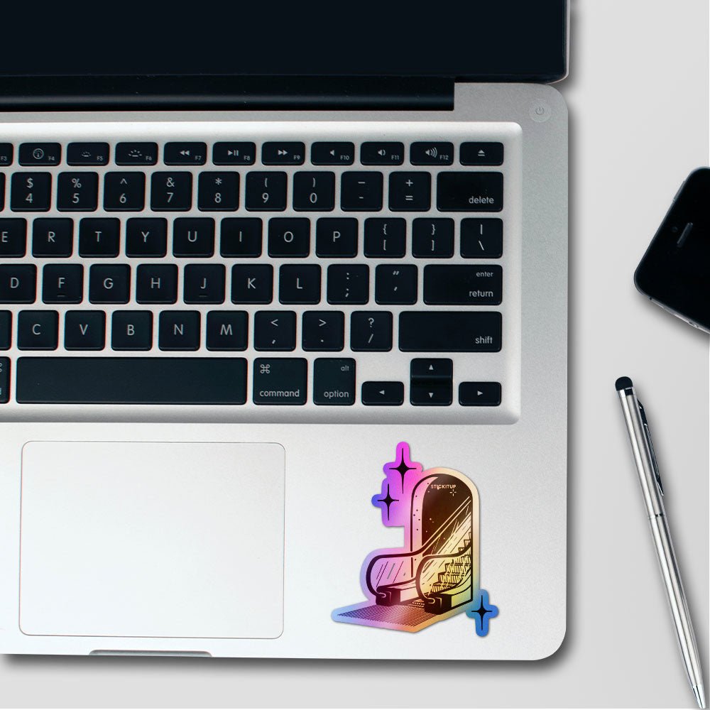 Escalator To The Stars Holographic Stickers waterproof vinyl decal for laptop, bike, car & bottle