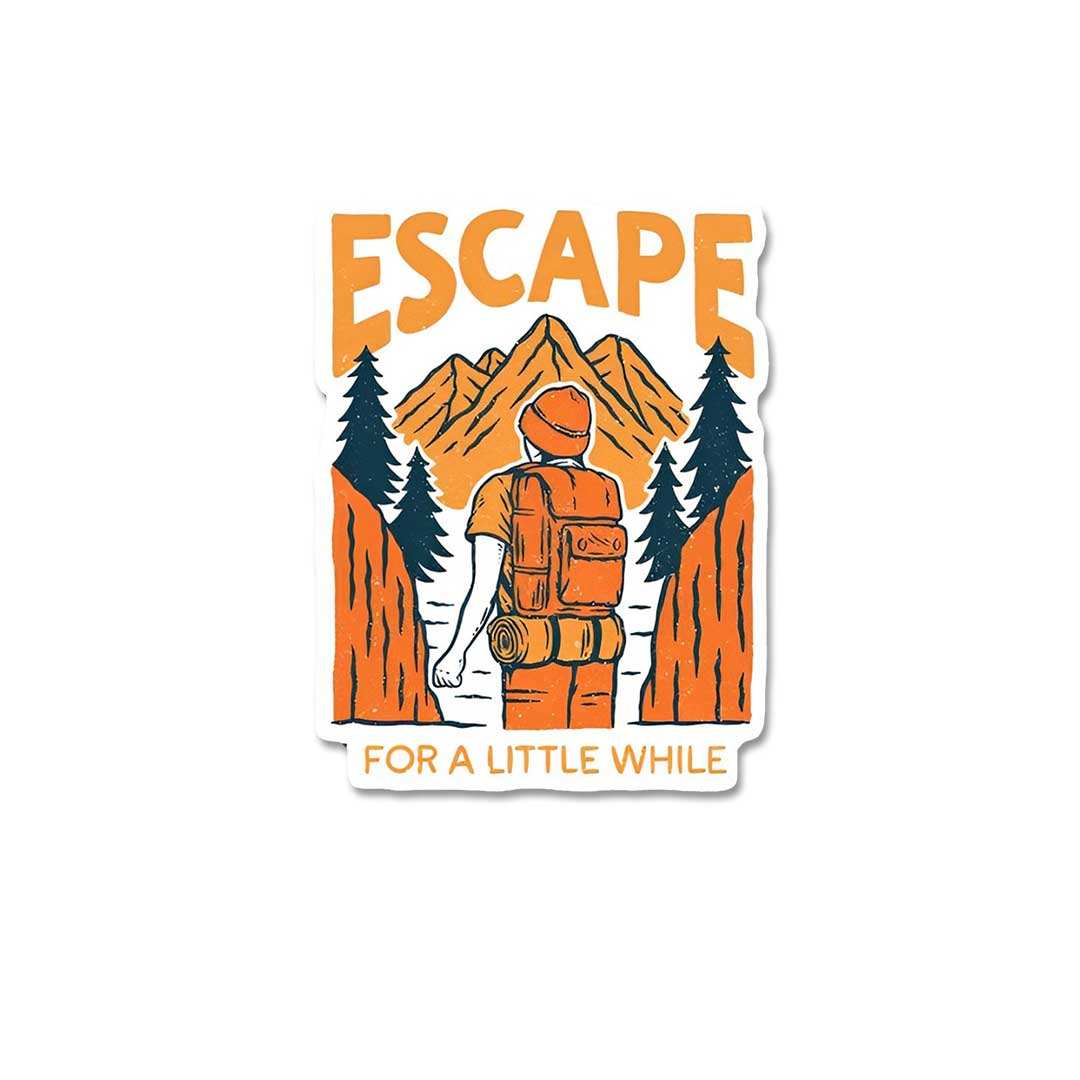 Escape For A Little While Sticker waterproof vinyl decal for laptop, bike, car & bottle