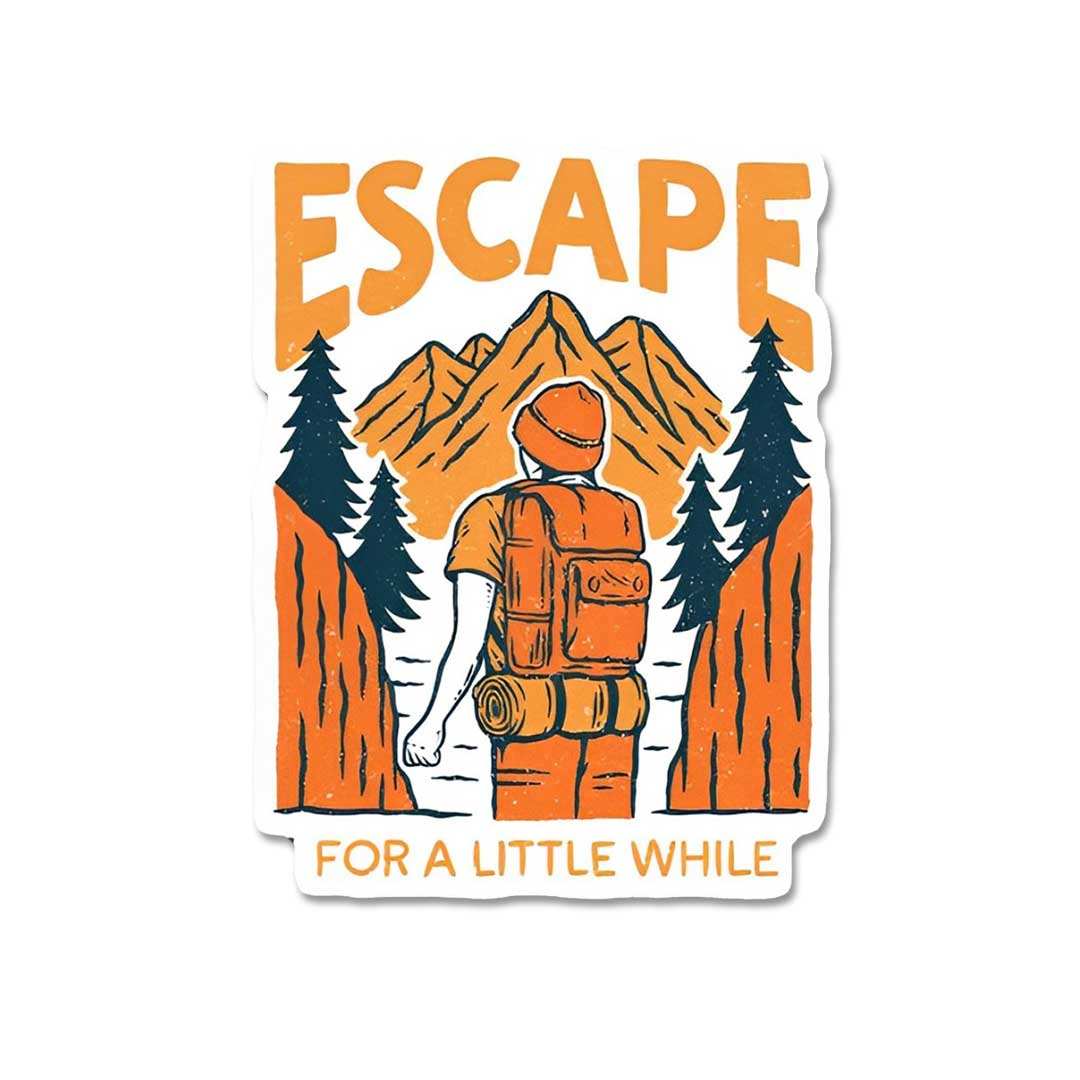 Escape For A Little While Sticker waterproof vinyl decal for laptop, bike, car & bottle