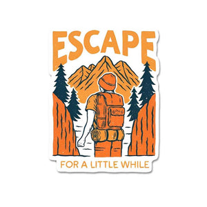 Escape For A Little While Sticker waterproof vinyl decal for laptop, bike, car & bottle
