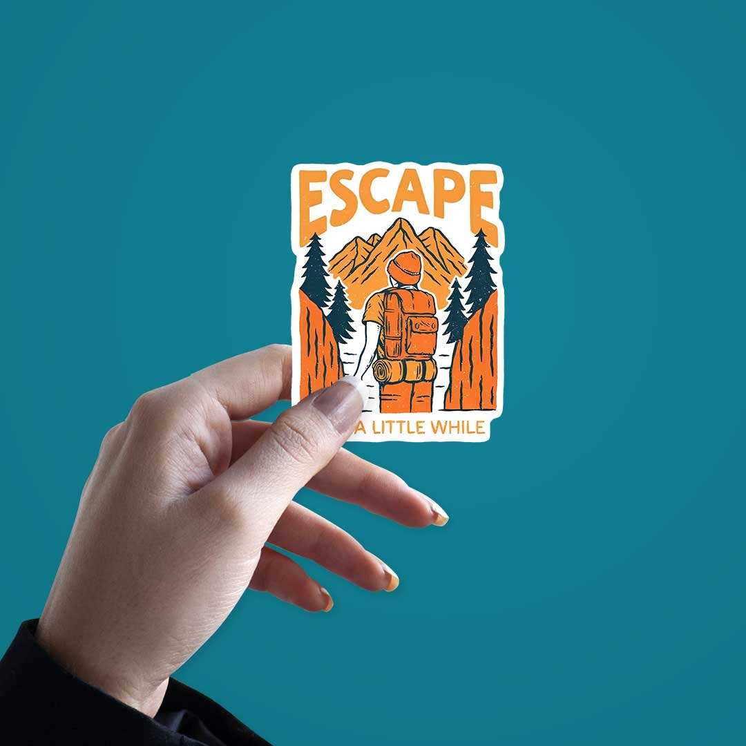 Escape For A Little While Sticker waterproof vinyl decal for laptop, bike, car & bottle