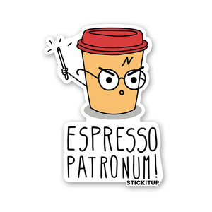 Espresso Patronum Sticker waterproof vinyl decal for laptop, bike, car & bottle