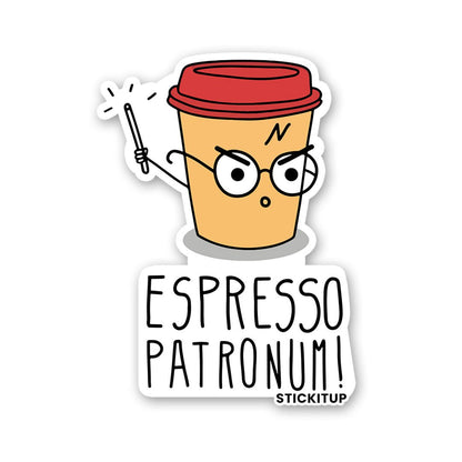 Espresso Patronum Sticker waterproof vinyl decal for laptop, bike, car & bottle