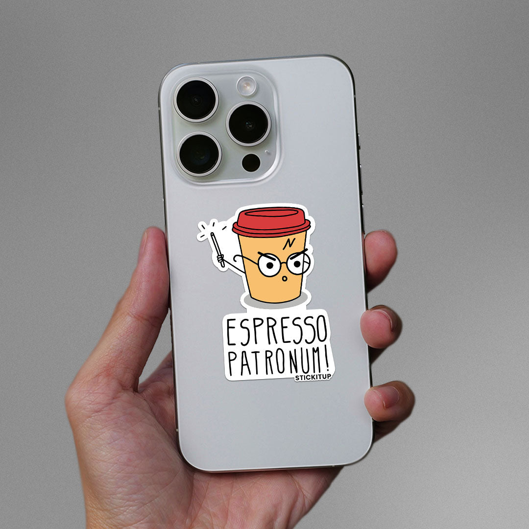 Espresso Patronum Sticker waterproof vinyl decal for laptop, bike, car & bottle