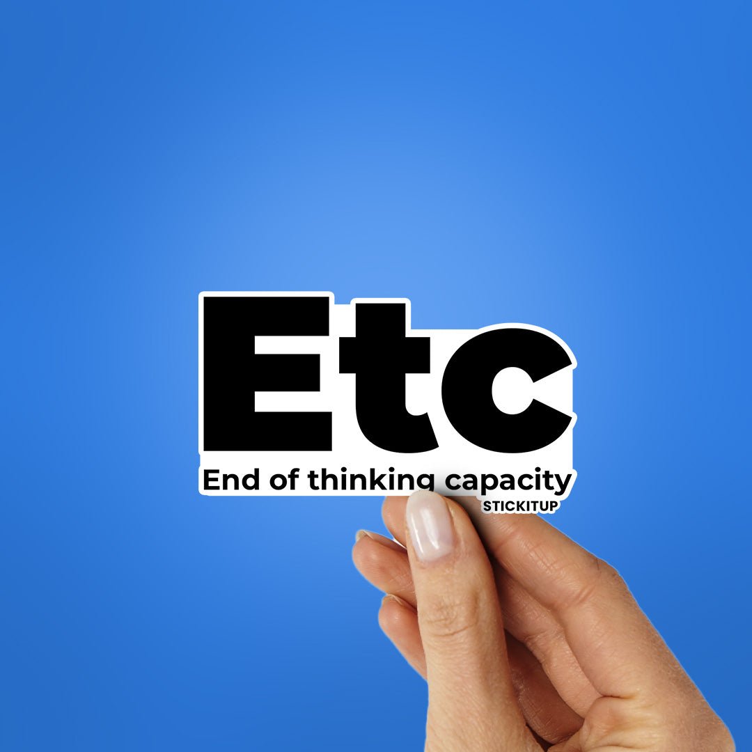 ETC Sticker waterproof vinyl decal for laptop, bike, car & bottle