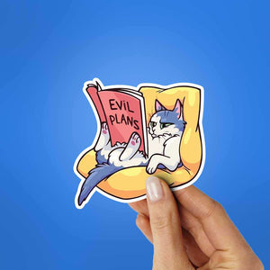 Evil Plans Sticker waterproof vinyl decal for laptop, bike, car & bottle