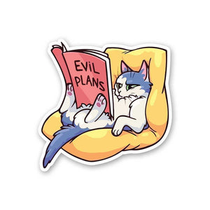 Evil Plans Sticker waterproof vinyl decal for laptop, bike, car & bottle