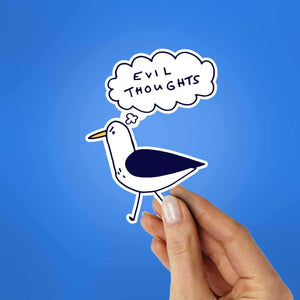 Evil Thoughts Sticker waterproof vinyl decal for laptop, bike, car & bottle