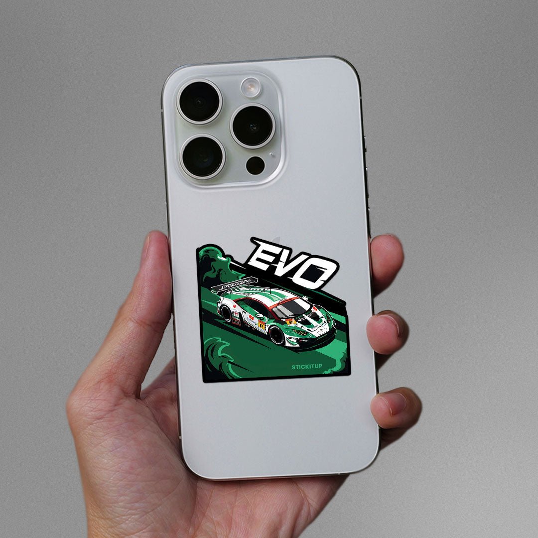EVO Sticker waterproof vinyl decal for laptop, bike, car & bottle
