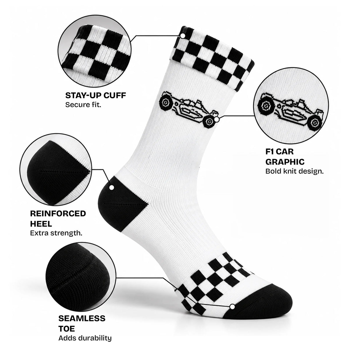 F1 Racing Unisex Socks, Crew Length - Socks | STICK IT UP