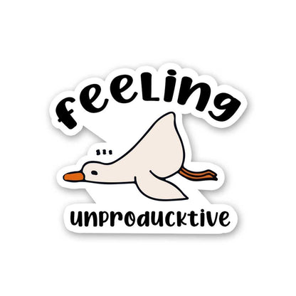 Feeling Unproducktive Sticker waterproof vinyl decal for laptop, bike, car & bottle
