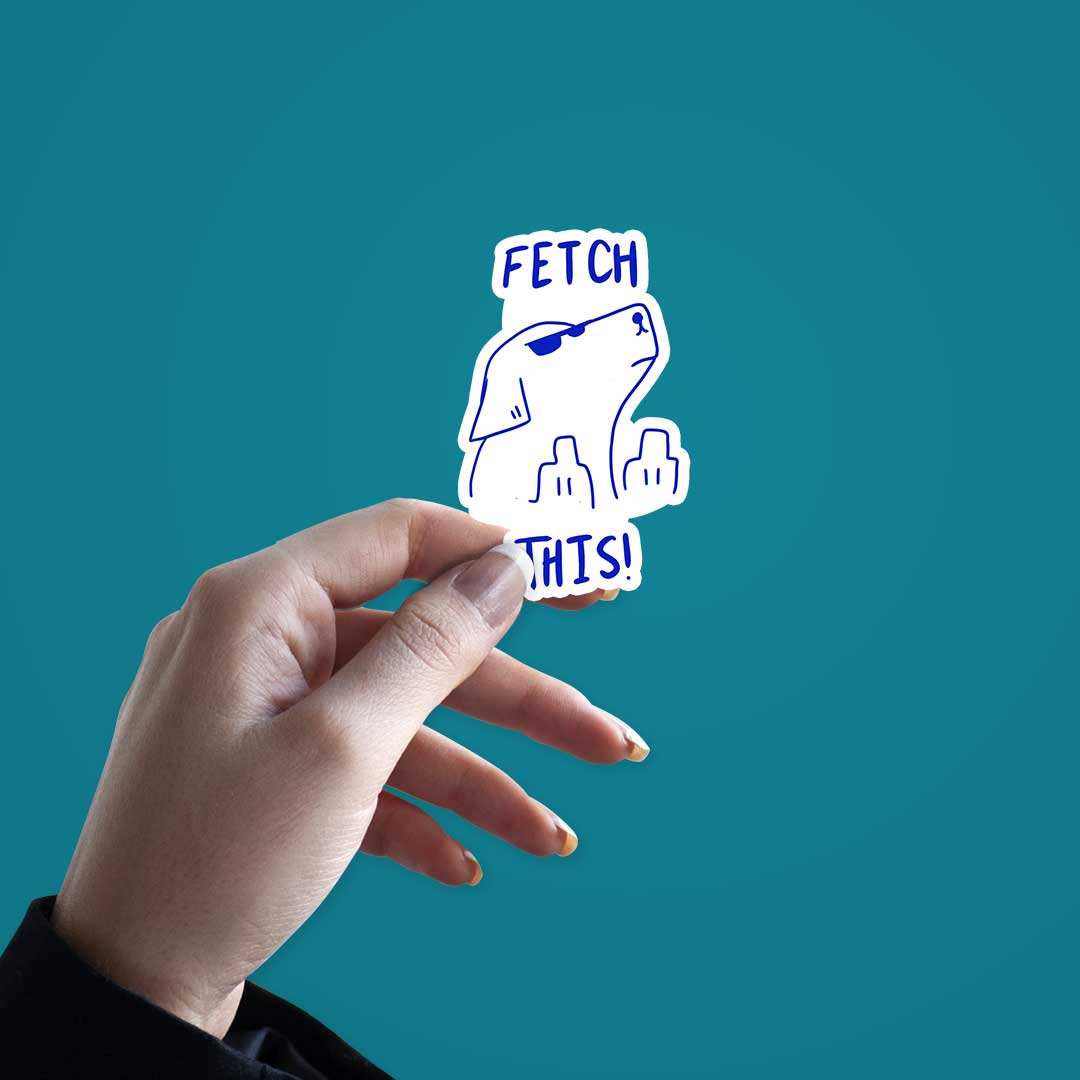 Fetch Sticker waterproof vinyl decal for laptop, bike, car & bottle