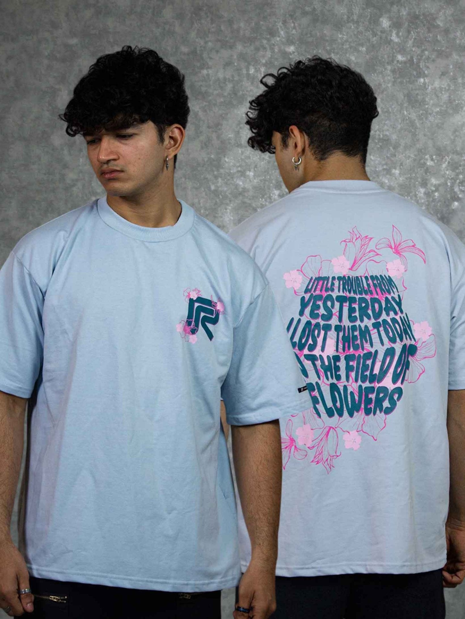 FIELD OF FLOWERS T - SHIRT waterproof vinyl decal for laptop, bike, car & bottle