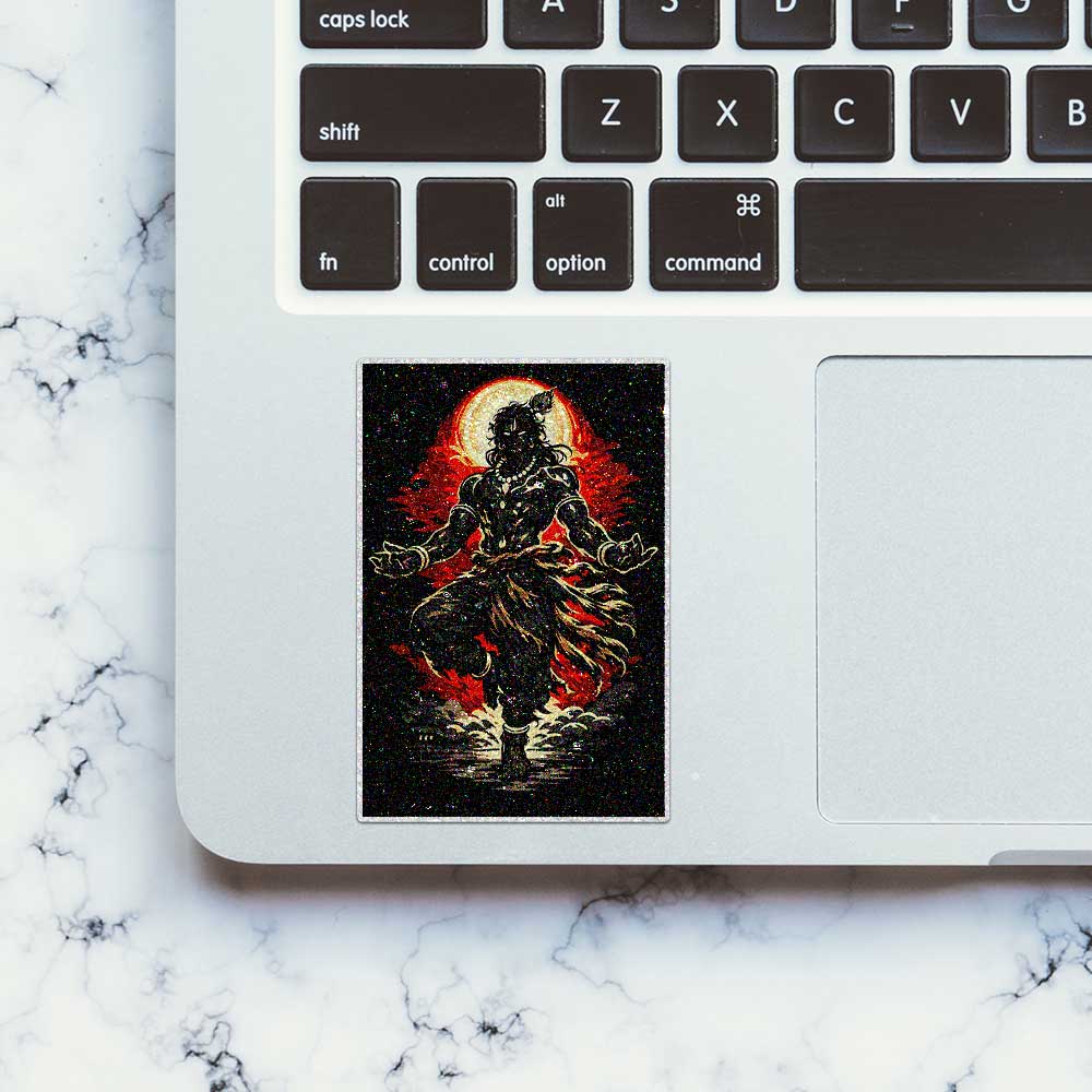 Fiery Deity Silhouette Glitter Sticker - Glitter Stickers | STICK IT UP
