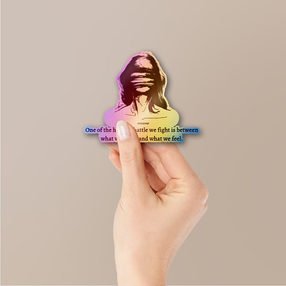 Fight Feel Sticker Holographic Stickers waterproof vinyl decal for laptop, bike, car & bottle