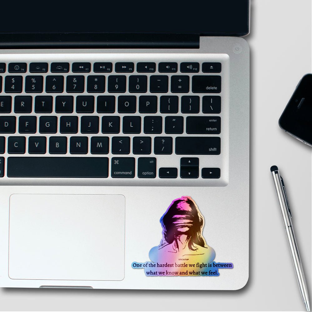 Fight Feel Sticker Holographic Stickers waterproof vinyl decal for laptop, bike, car & bottle