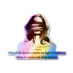 Fight Feel Sticker Holographic Stickers waterproof vinyl decal for laptop, bike, car & bottle