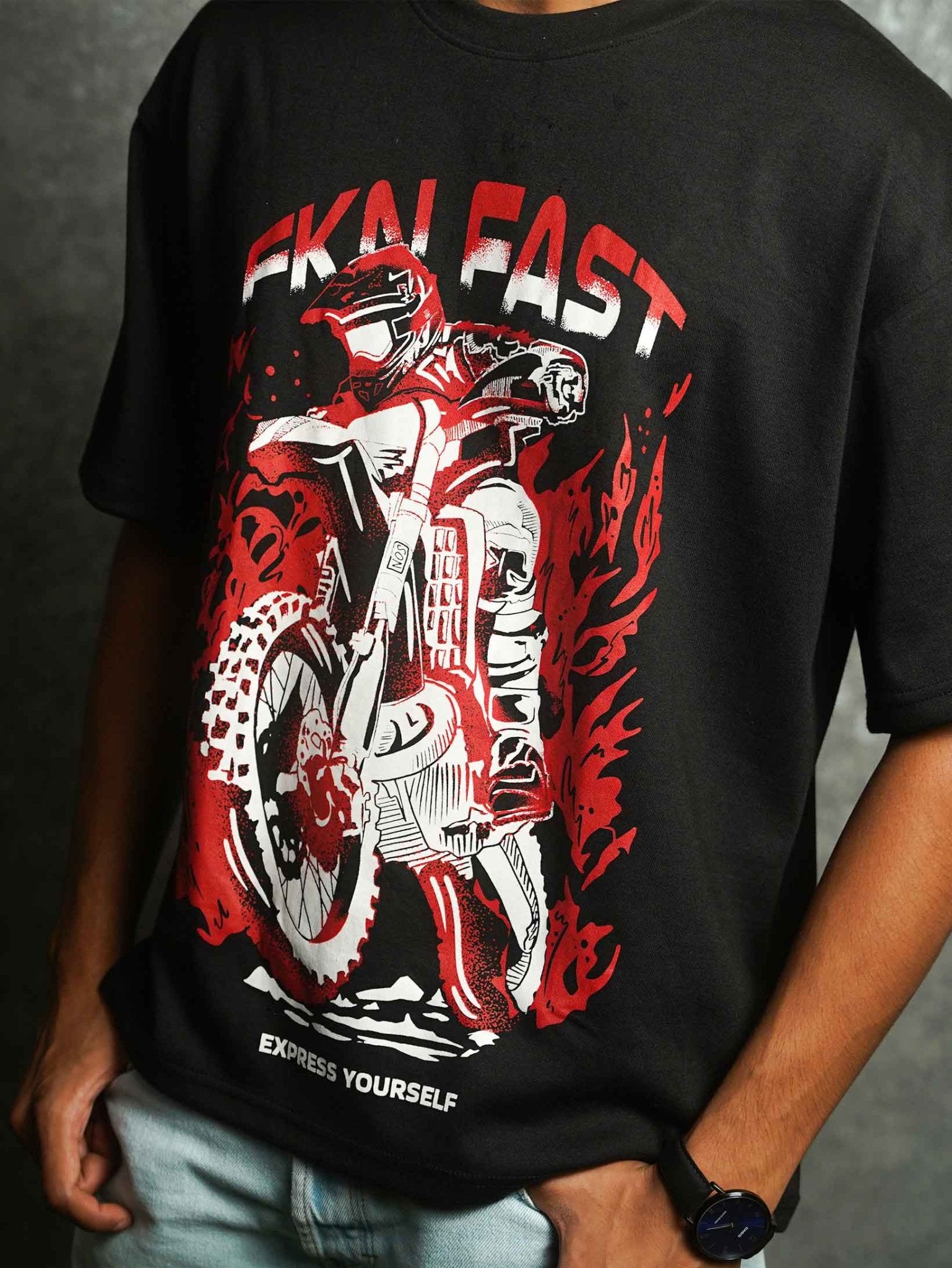 FKN FAST OVERSIZED T - SHIRT waterproof vinyl decal for laptop, bike, car & bottle