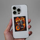 Flaming Skeleton Biker Glitter Sticker - Glitter Stickers | STICK IT UP