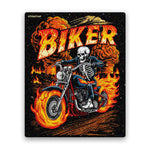 Flaming Skeleton Biker Glitter Sticker - Glitter Stickers | STICK IT UP
