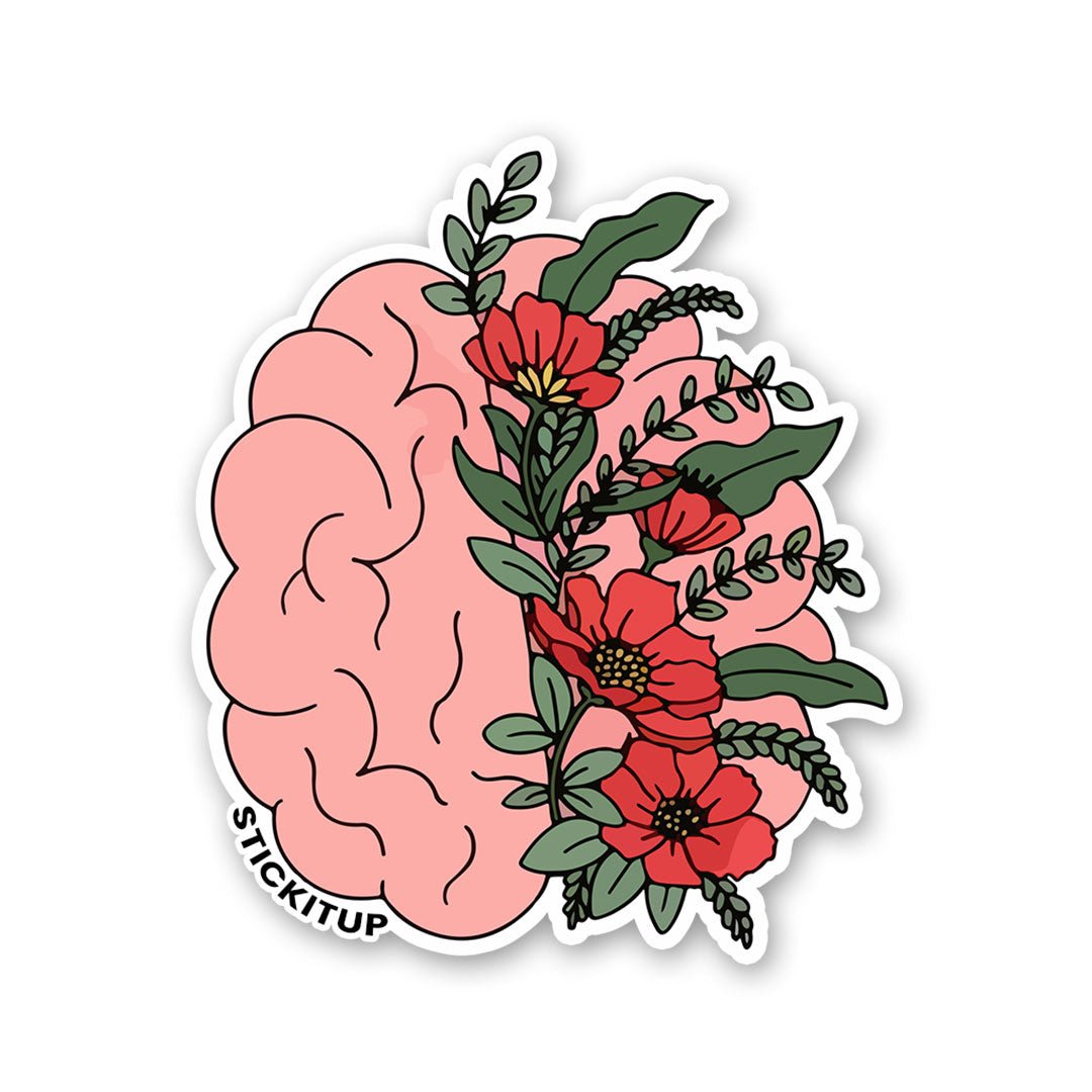 Floral Brain Sticker - Stickers | STICK IT UP
