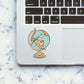 Floral World Map Sticker waterproof vinyl decal for laptop, bike, car & bottle