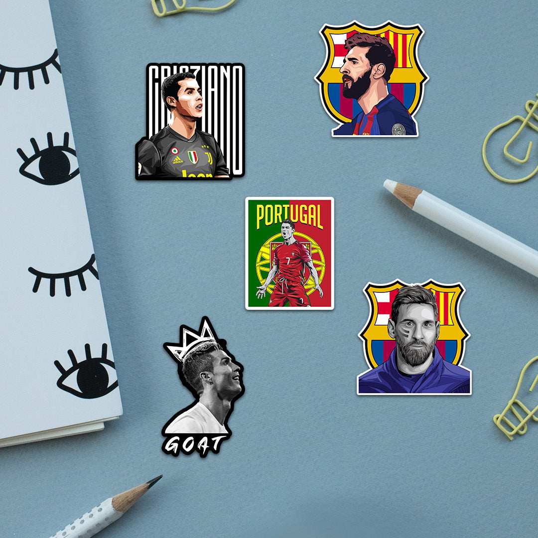 Football Sticker Packs [50 sticker] waterproof vinyl decal for laptop, bike, car & bottle