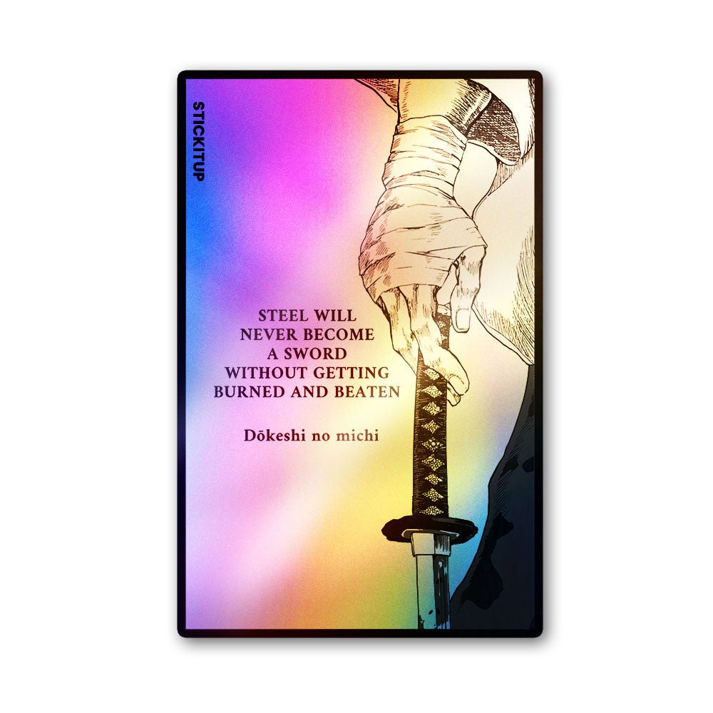 Forged By Fire Holographic Stickers waterproof vinyl decal for laptop, bike, car & bottle