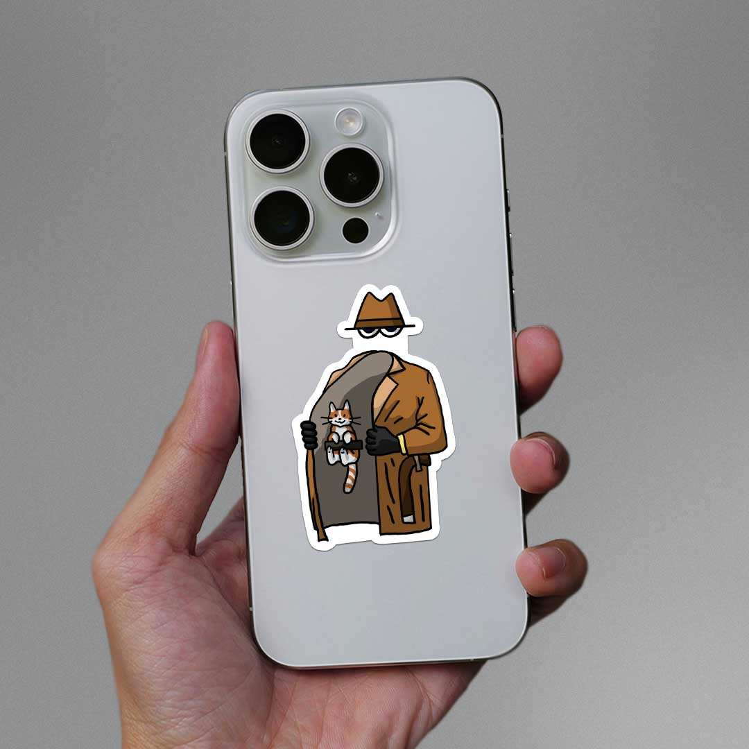 Found The Cat Sticker waterproof vinyl decal for laptop, bike, car & bottle