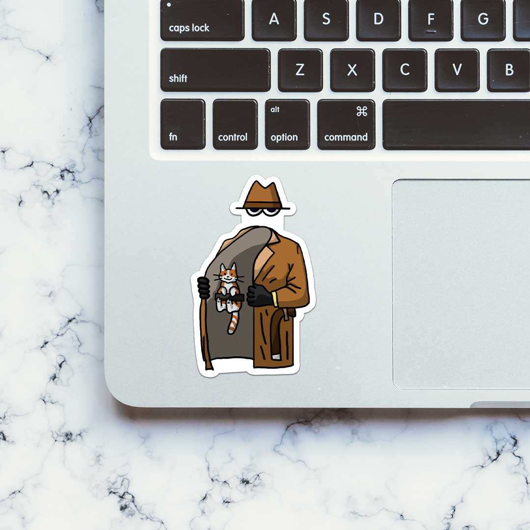 Found The Cat Sticker waterproof vinyl decal for laptop, bike, car & bottle