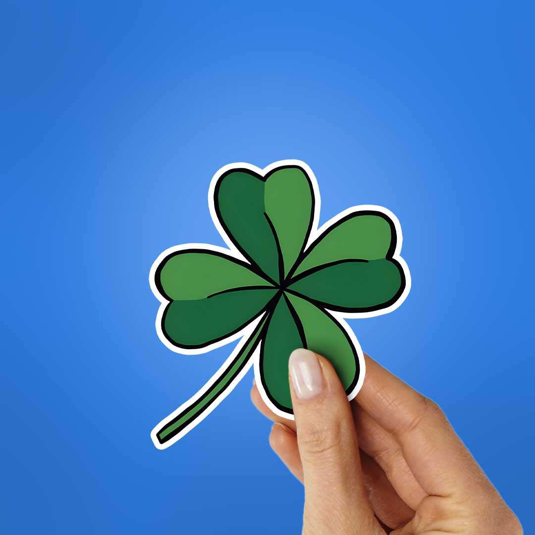 Four - Leaf Clover Sticker waterproof vinyl decal for laptop, bike, car & bottle